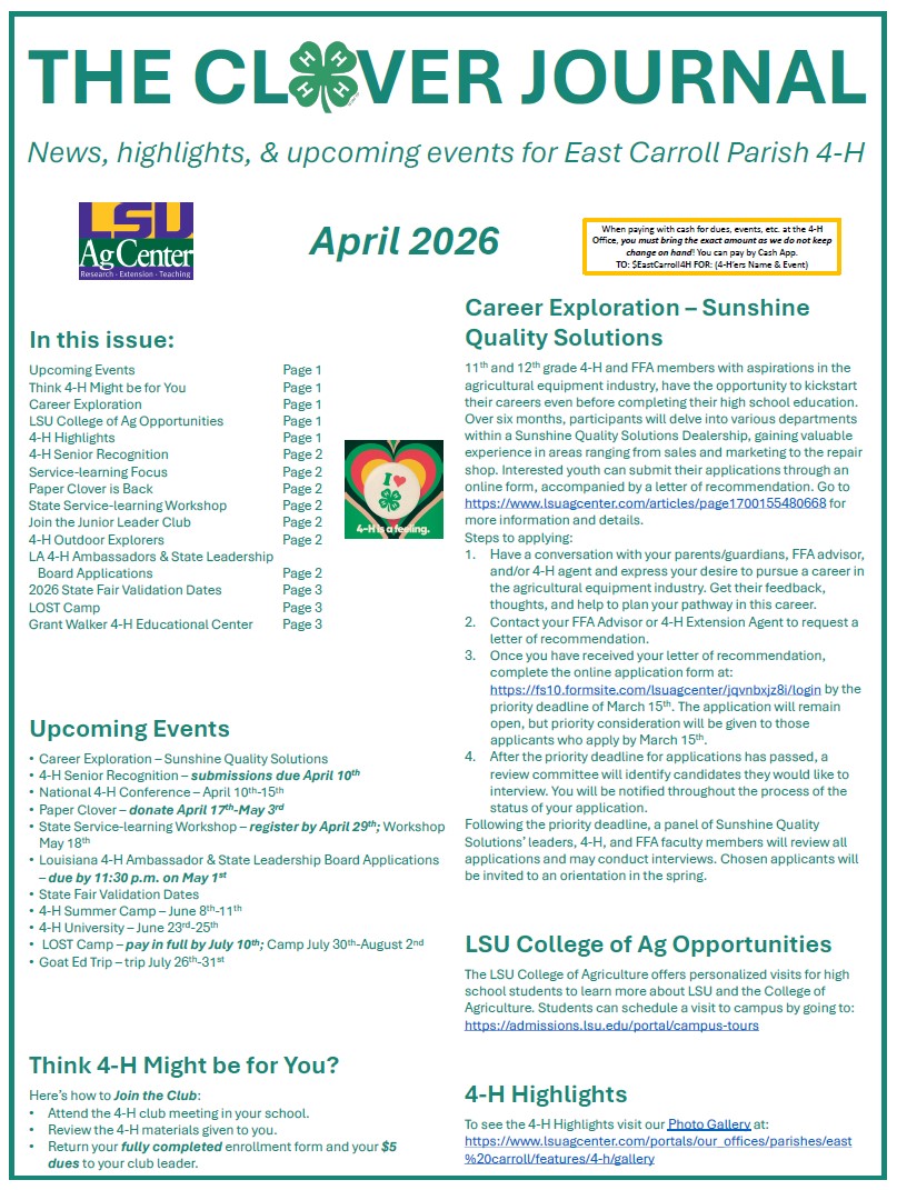 The Clover Journal, April 2026